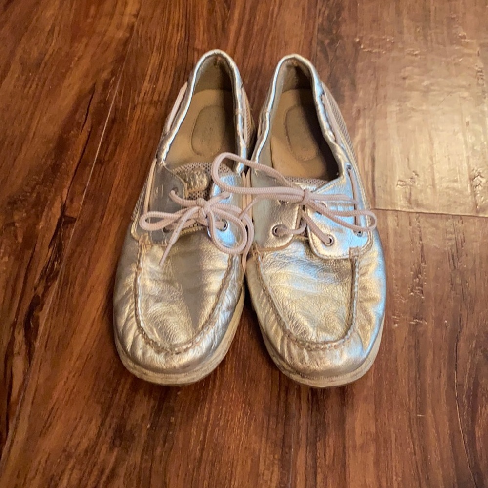 Silver Sperry Shoes